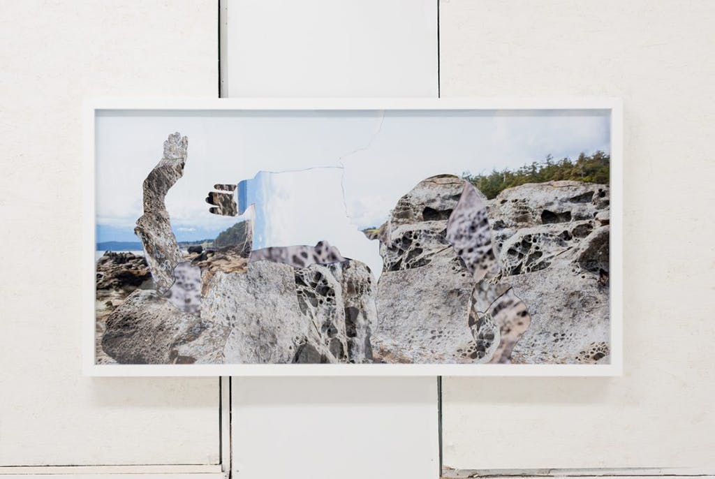 Weathering the Erased Choreography, 24 x 48 in archival inkjet print of hand-cut photographic collage, 2019