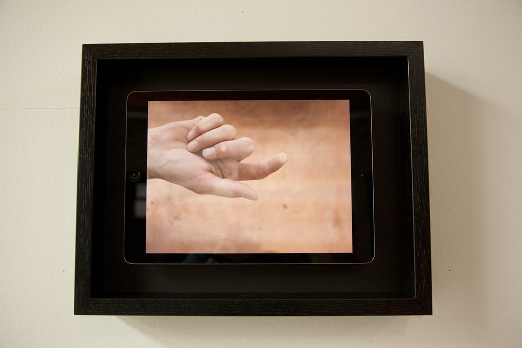 Gesture,  iPad mounted in wooden frame, 10.5 x 13.5 in framed, 2015