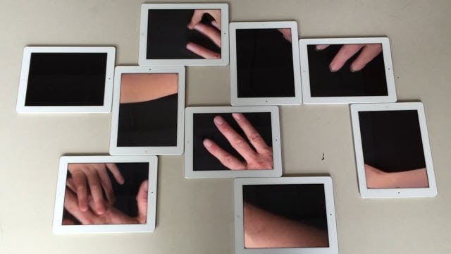 Interactive installation of 9 iPads